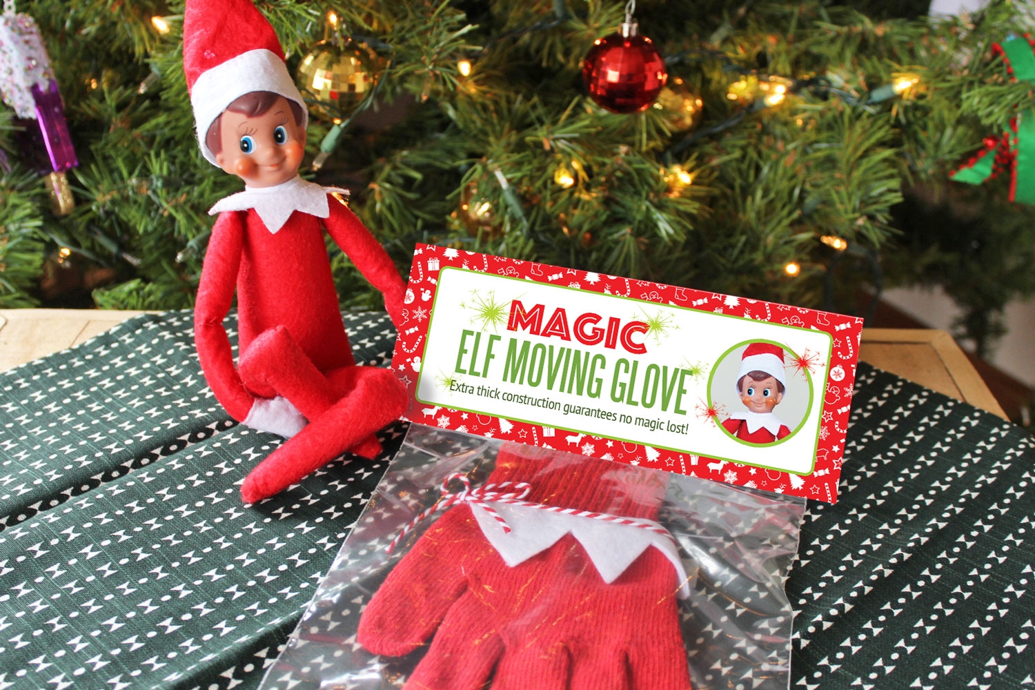DIY Magic Elf On The Shelf Moving Glove With Free Printable Package How To Move An Elf On The Shelf 