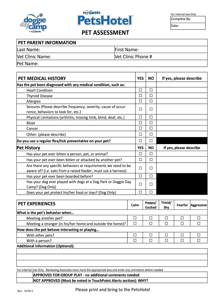 Dog Evaluation Form Fill Online Printable Fillable Blank PdfFiller