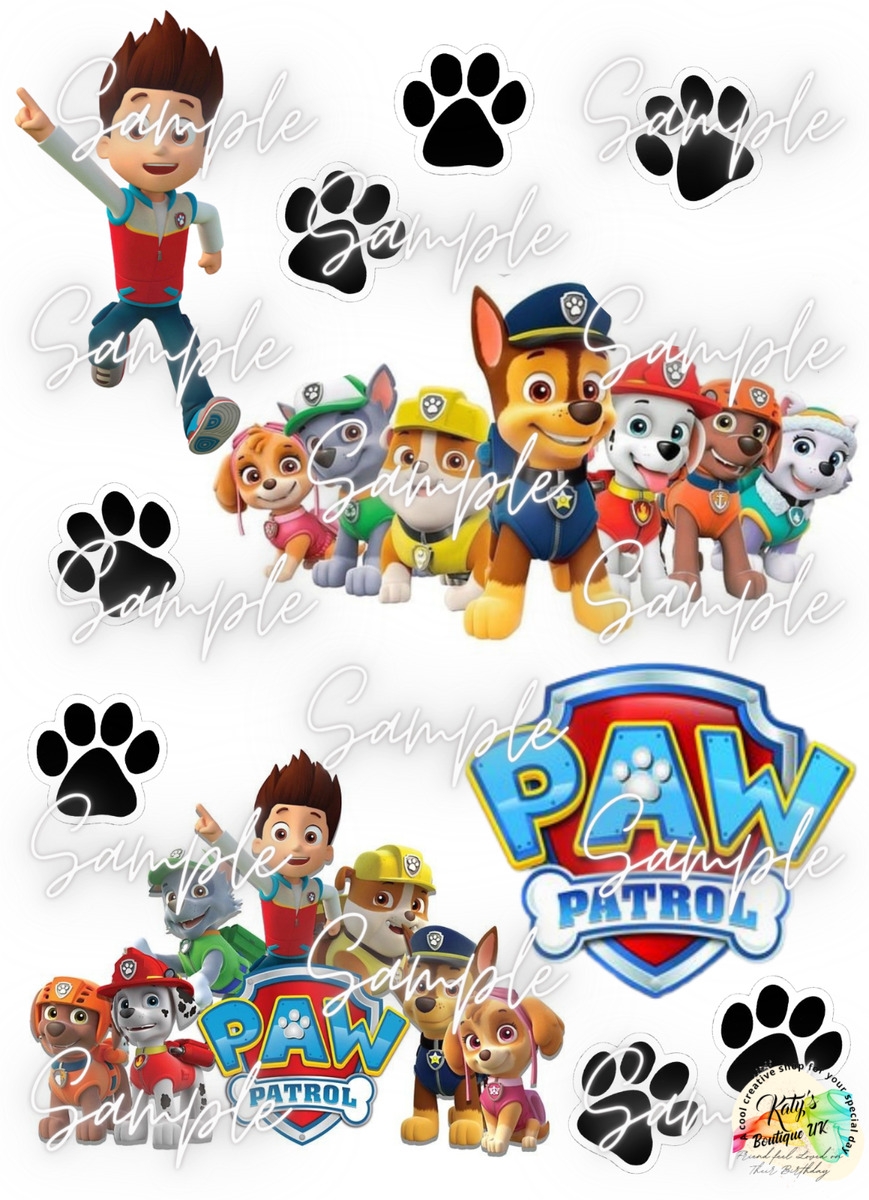 Dog s Paw Patrol Dogs Edible Printed Sheet Edible Cake Topper EBay
