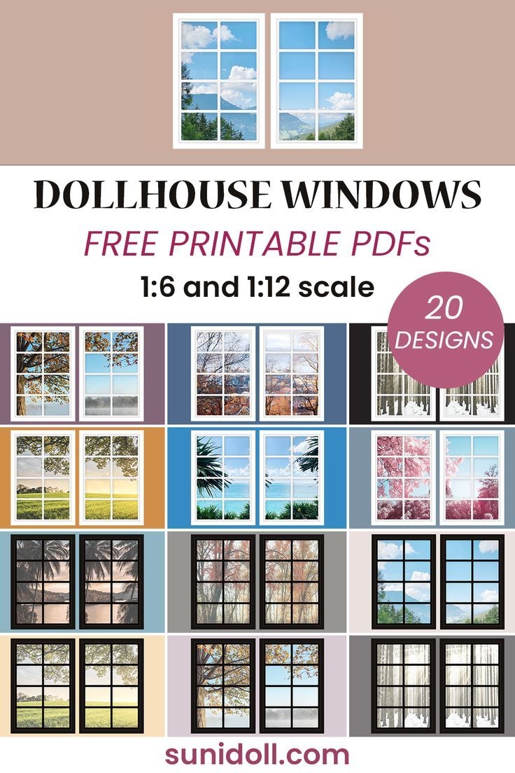 Dollhouse Windows Printable 20 Free Designs