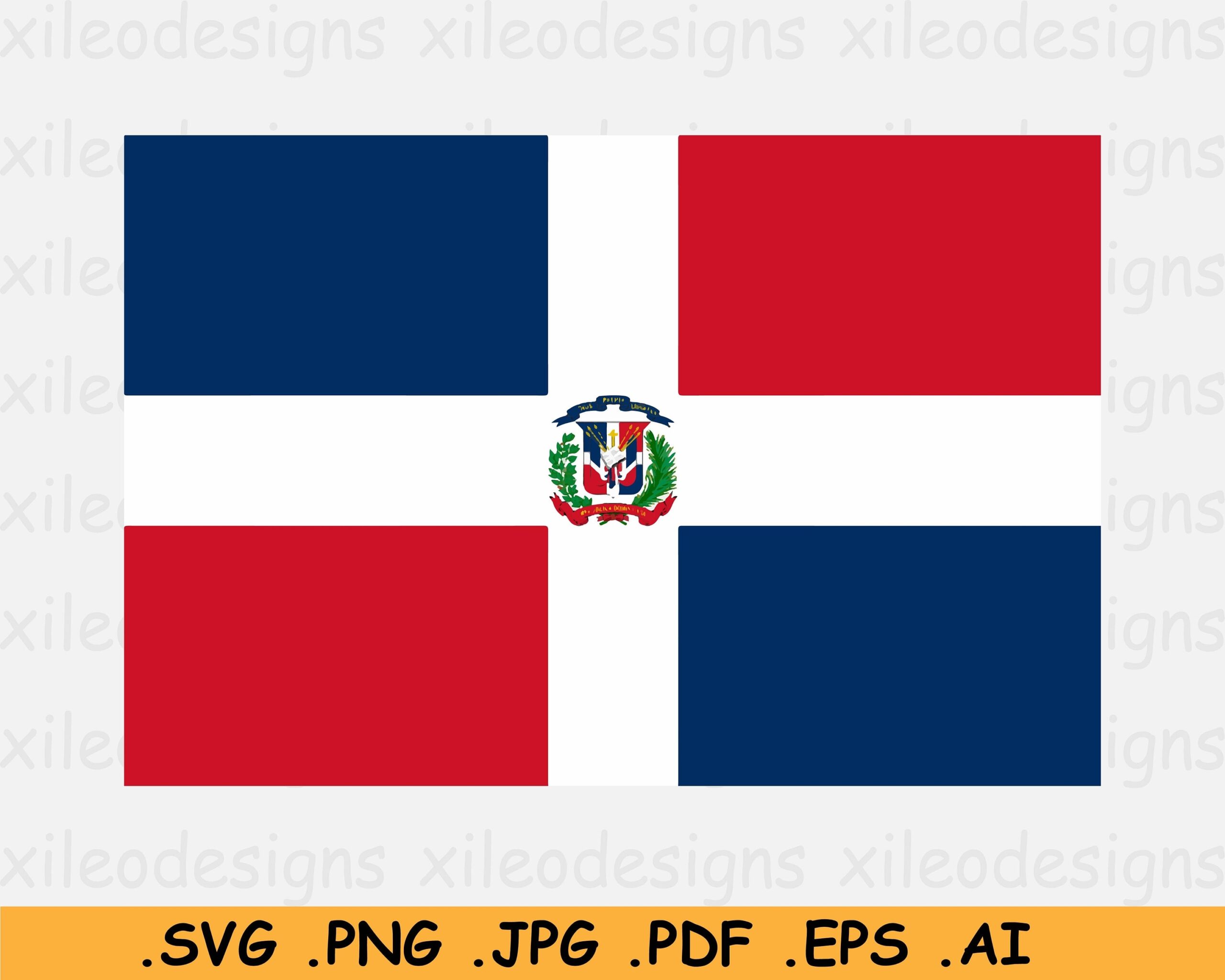 Dominican Republic National Flag SVG Nation Country Banner Instant Digital Download Clipart Icon Vector Graphic Svg Eps Ai Png Jpg Pdf Etsy