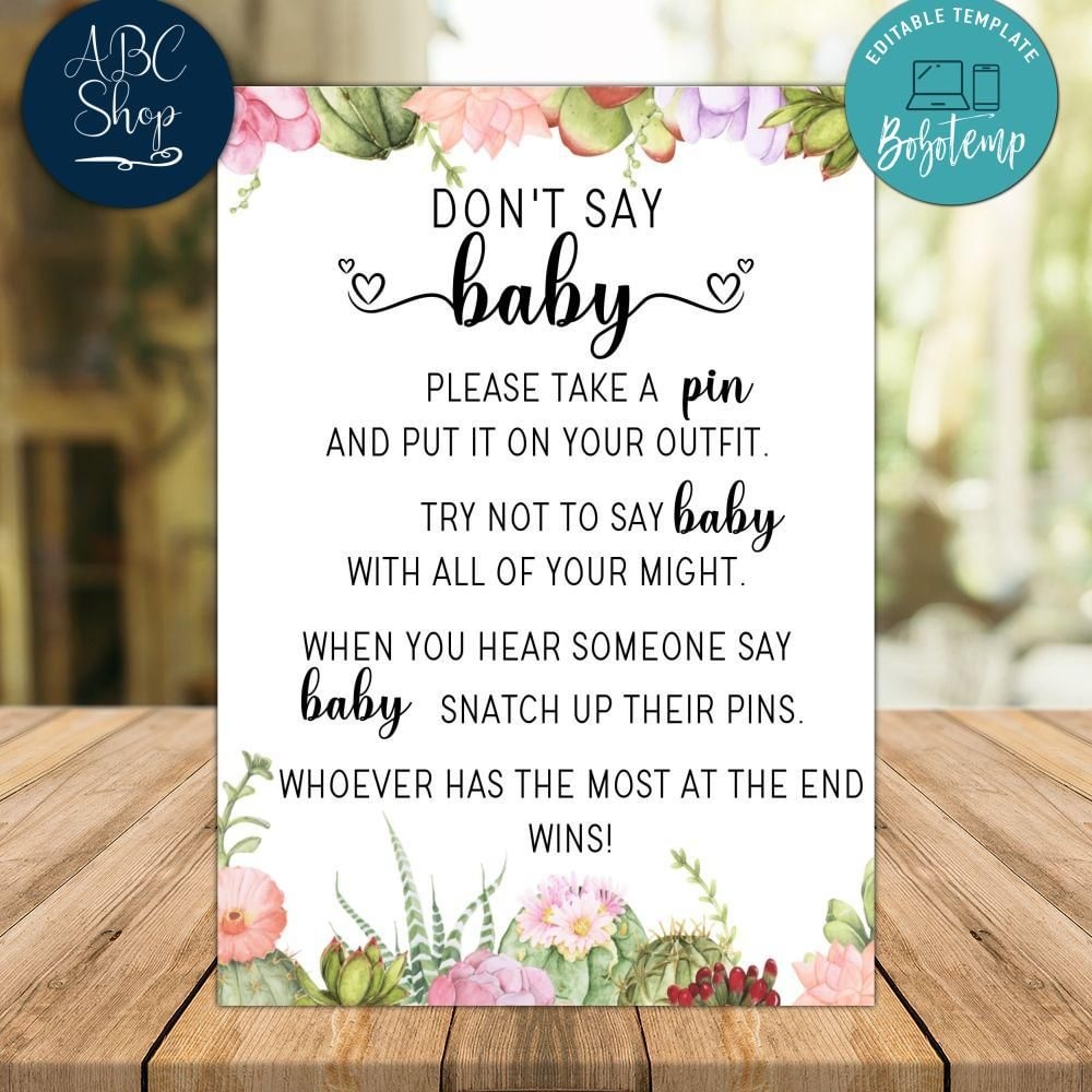 Free Printable Don'T Say Baby Sign
