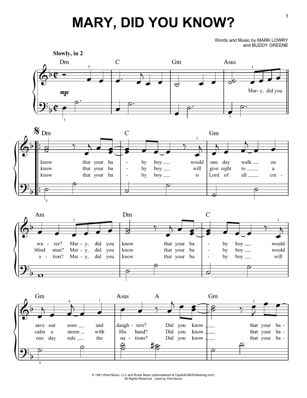Download And Print Mary Did You Know Sheet Music For Very Easy Piano By Mark Lowry From Piano Sheet Music Easy Piano Sheet Music Christmas Piano Sheet Music