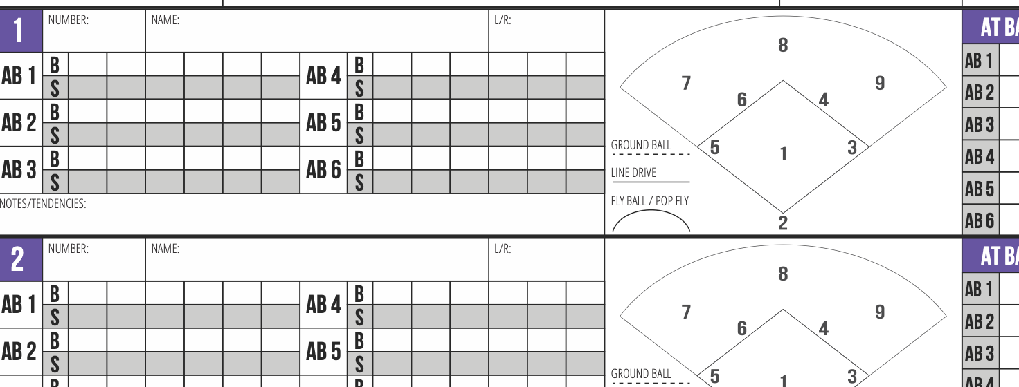 Printable Baseball Spray Chart Template
