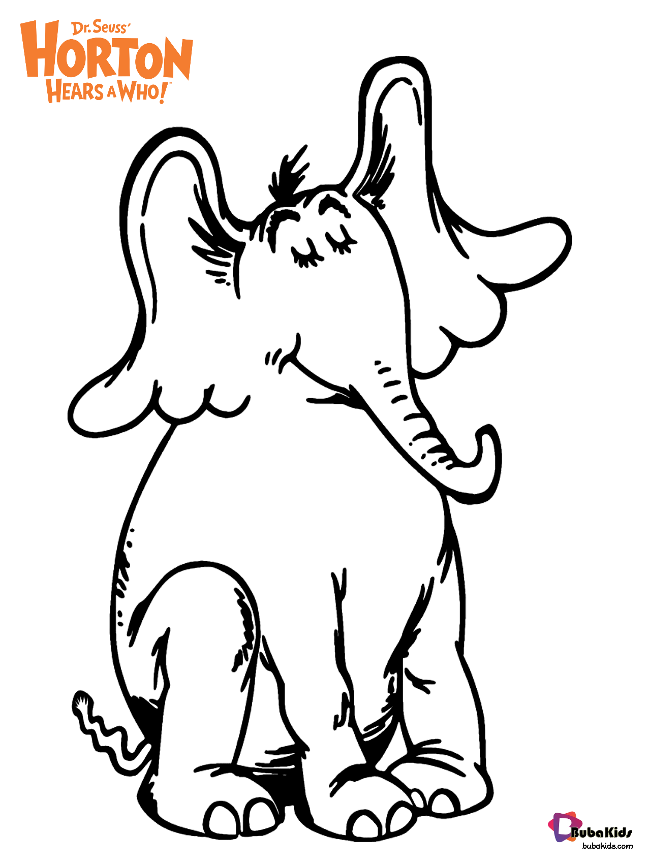 Dr Seuss Horton Hears A Who Horton Elephant Printable Coloring Pages BubaKids Dr Seuss Coloring Sheet Coloring Pages Animal Coloring Pages