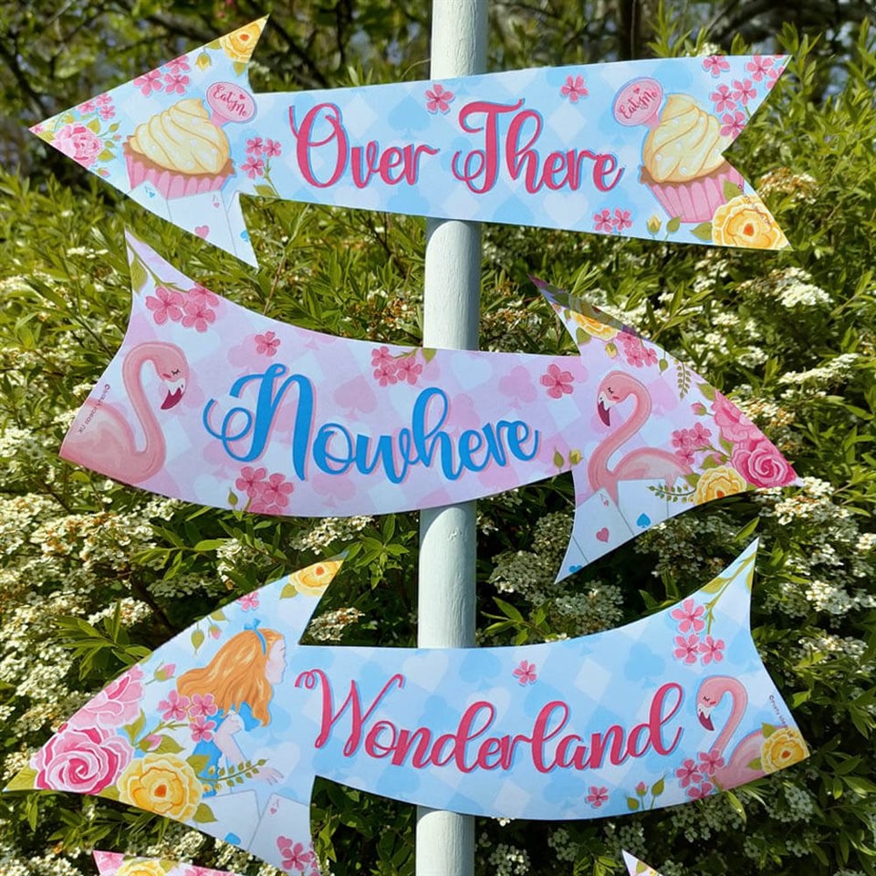 Dreamy Alice In Wonderland Party Signs