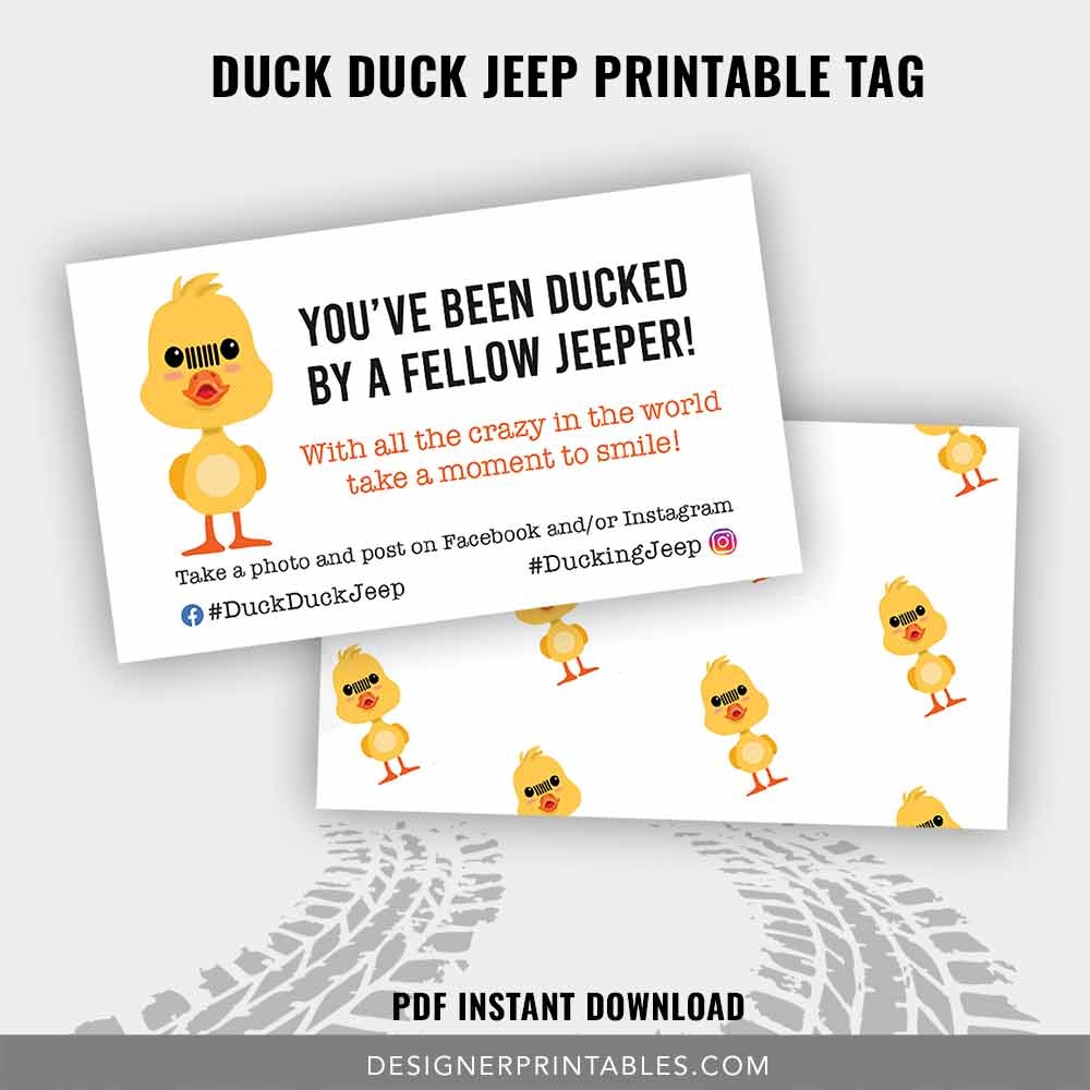 Duck Duck Jeep Tag Printable Yellow Duck 