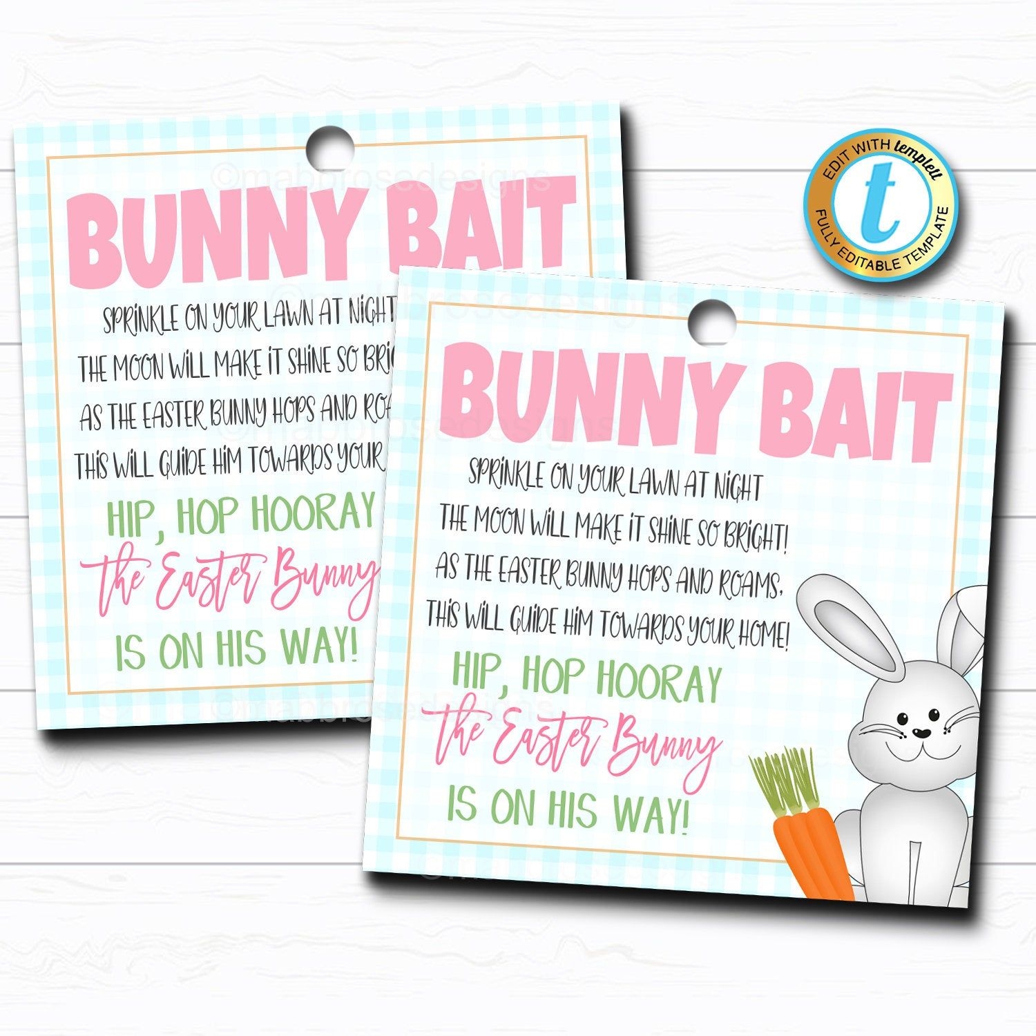 Easter Bunny Bait Printable Gift Tags Kids Easter Eve Activity Easter Basket Party Favor Tags DIY Instant Download Editable Template Etsy Bunny Bait Printable Bunny Bait Easter Basket Party Favors