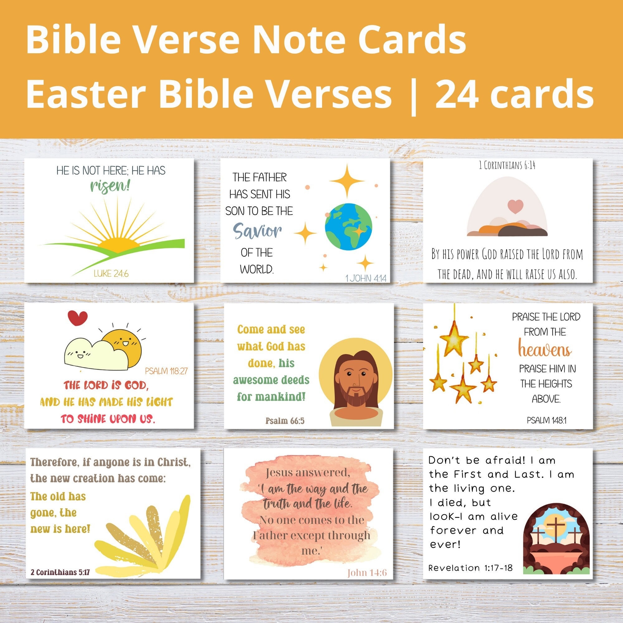 Easter Scripture Cards Printable Bible Verse Cards For Kids Small Religious Gift For Easter Sunday School Card Easter Scripture Tags Etsy