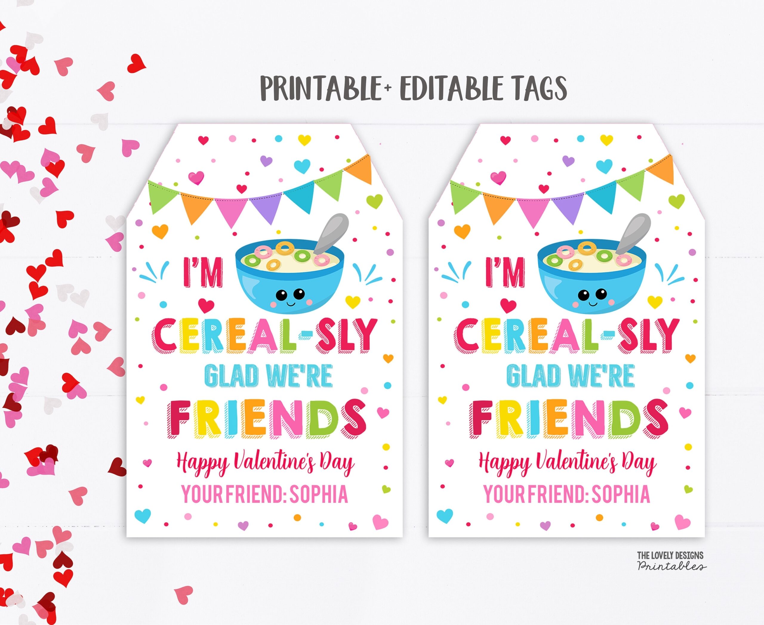 Editable Cereal Valentine Tag Cereal sly Glad We re Friends Valentine Cereal Cereal Classroom Gift Tag Kids Valentines PRINTABLE DOWNLOAD Etsy