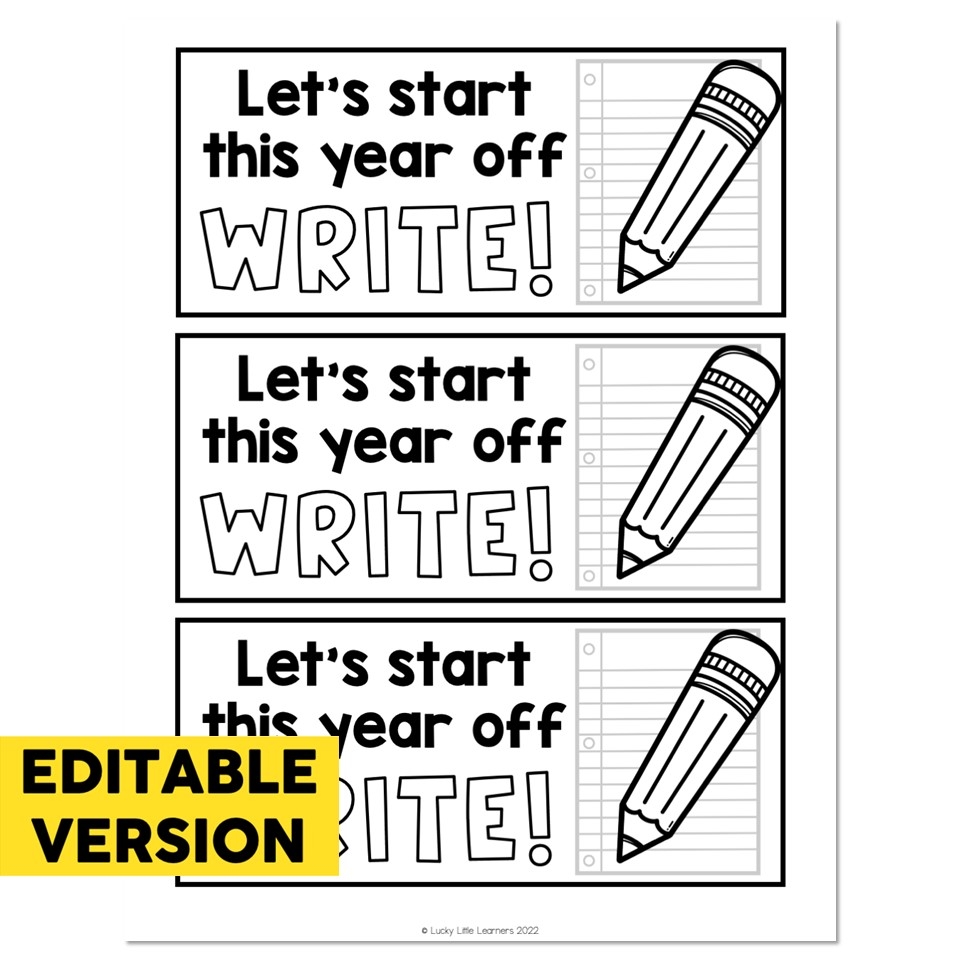 Editable Classroom Setup Gift Tags Beginning Of Year Student Gifts Let s Start This Year Off Write Lucky Little Learners