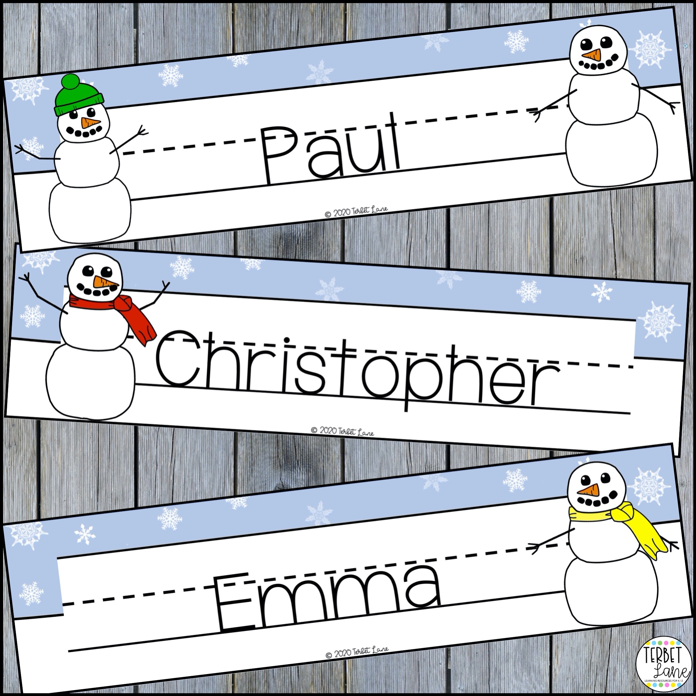 Free Printable Winter Name Tags