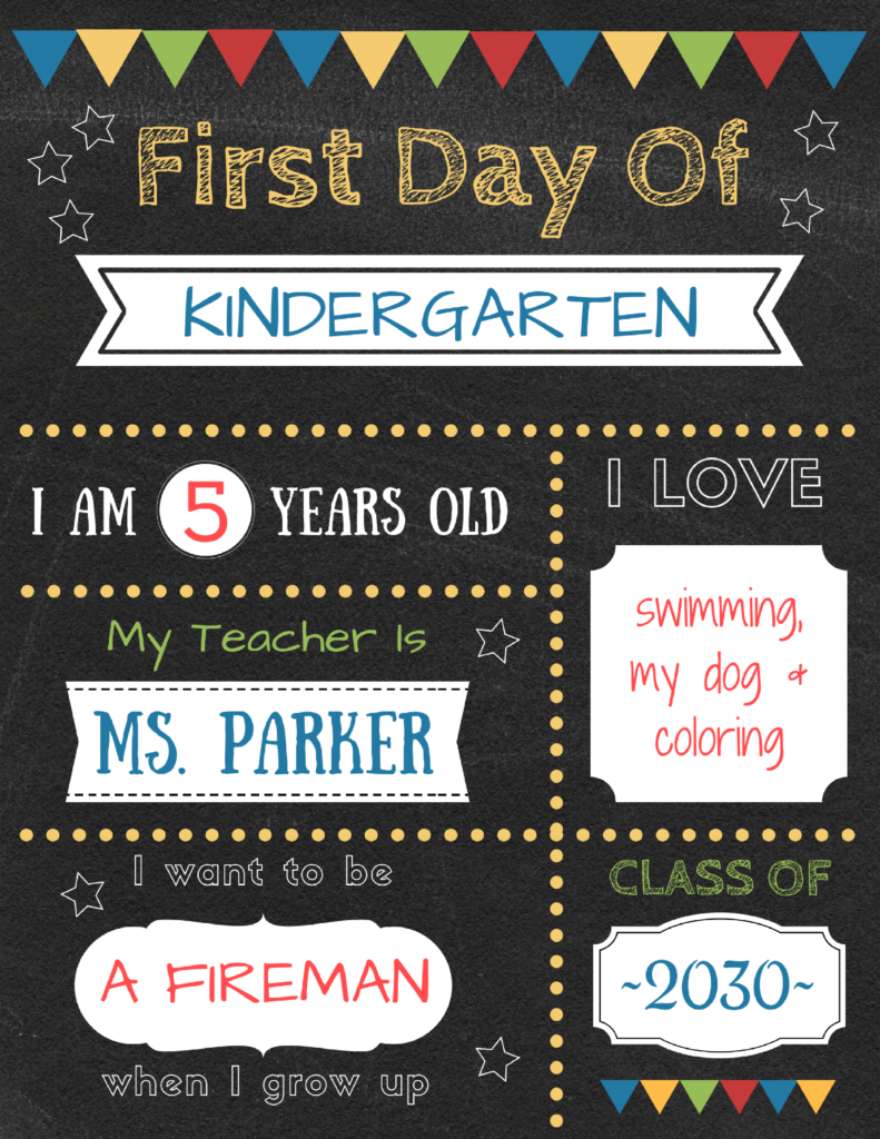 Editable First Day Of School Signs To Edit And Download For FREE First Day School Sign First Day Of School Pictures Kindergarten First Day