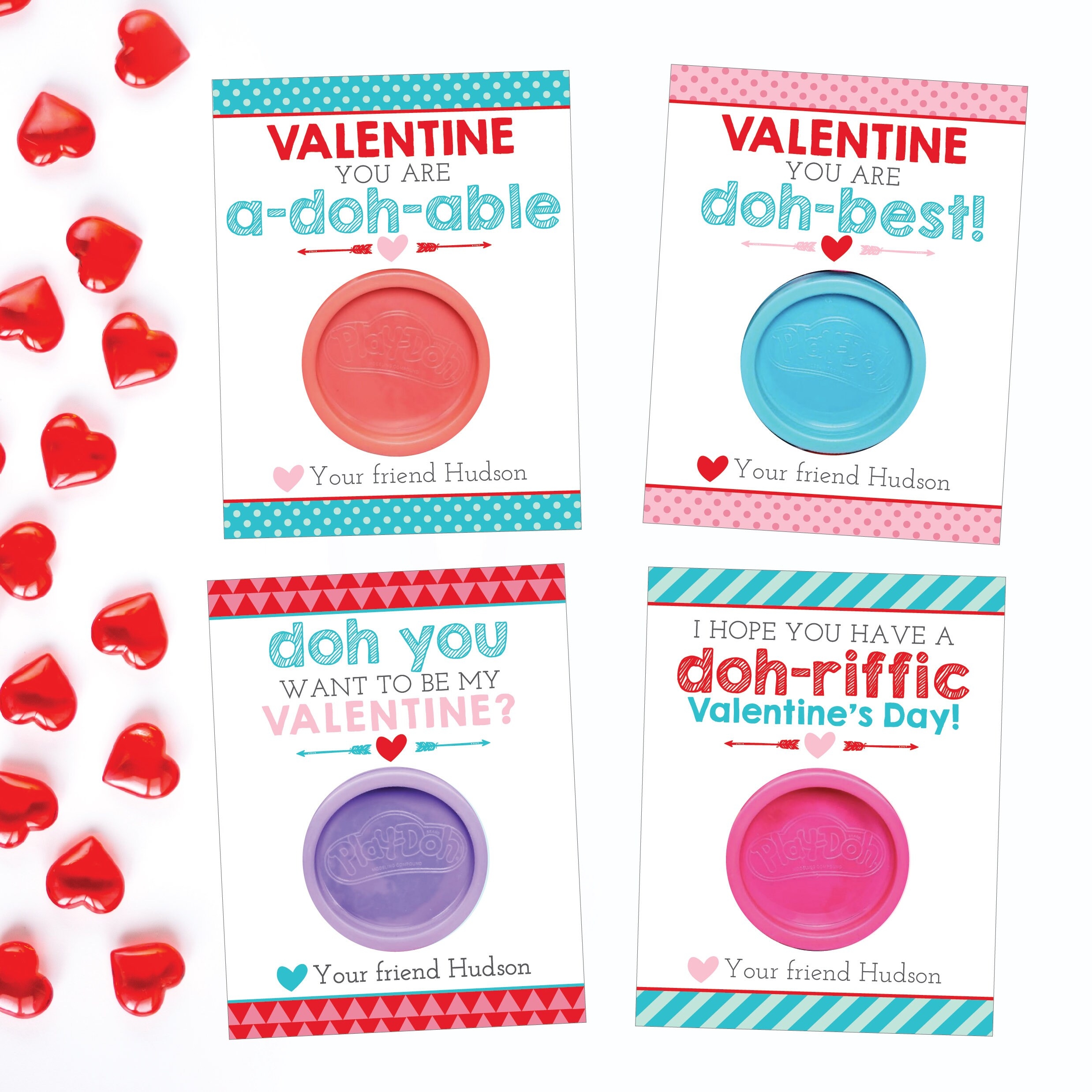 Editable Play Doh Valentine s Day Gift Tag Playdoh Valentines Non candy Valentine Cards Playdough Valentine Cards Printable Valentines Etsy