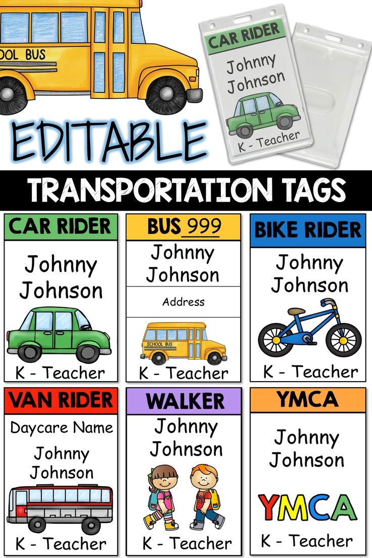 Editable Transportation Tags Transportation Tags Early Childhood Education Classroom Classroom Setup Elementary
