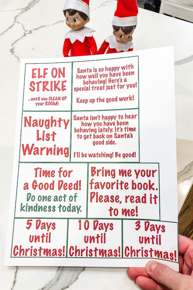 Effortless Elf On The Shelf Set Ups Free Printable Notes