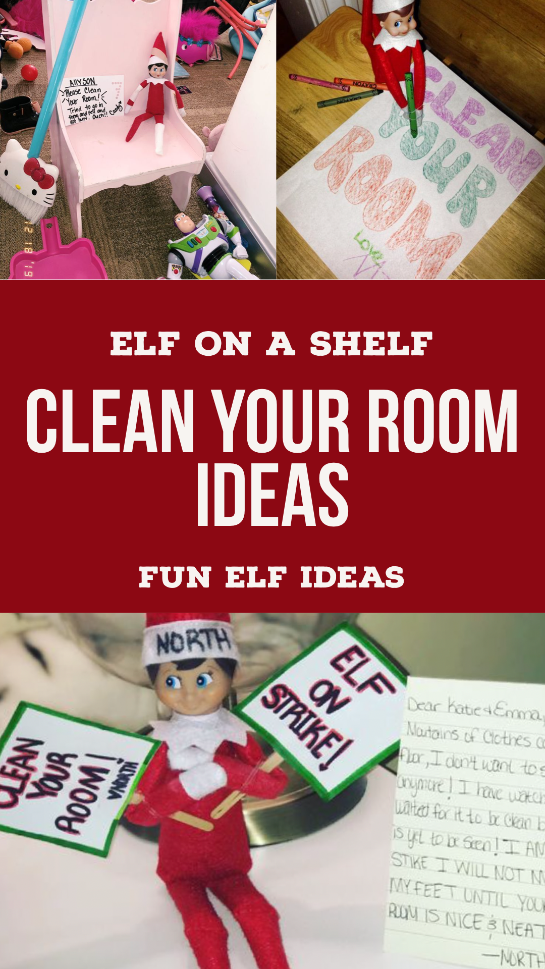 Elf On The Shelf Clean Your Room Ideas Cleaning Kids Room Clean Your Room Elf