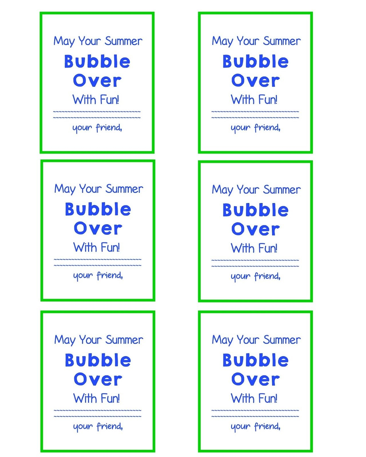Free Printable Bubble Tags