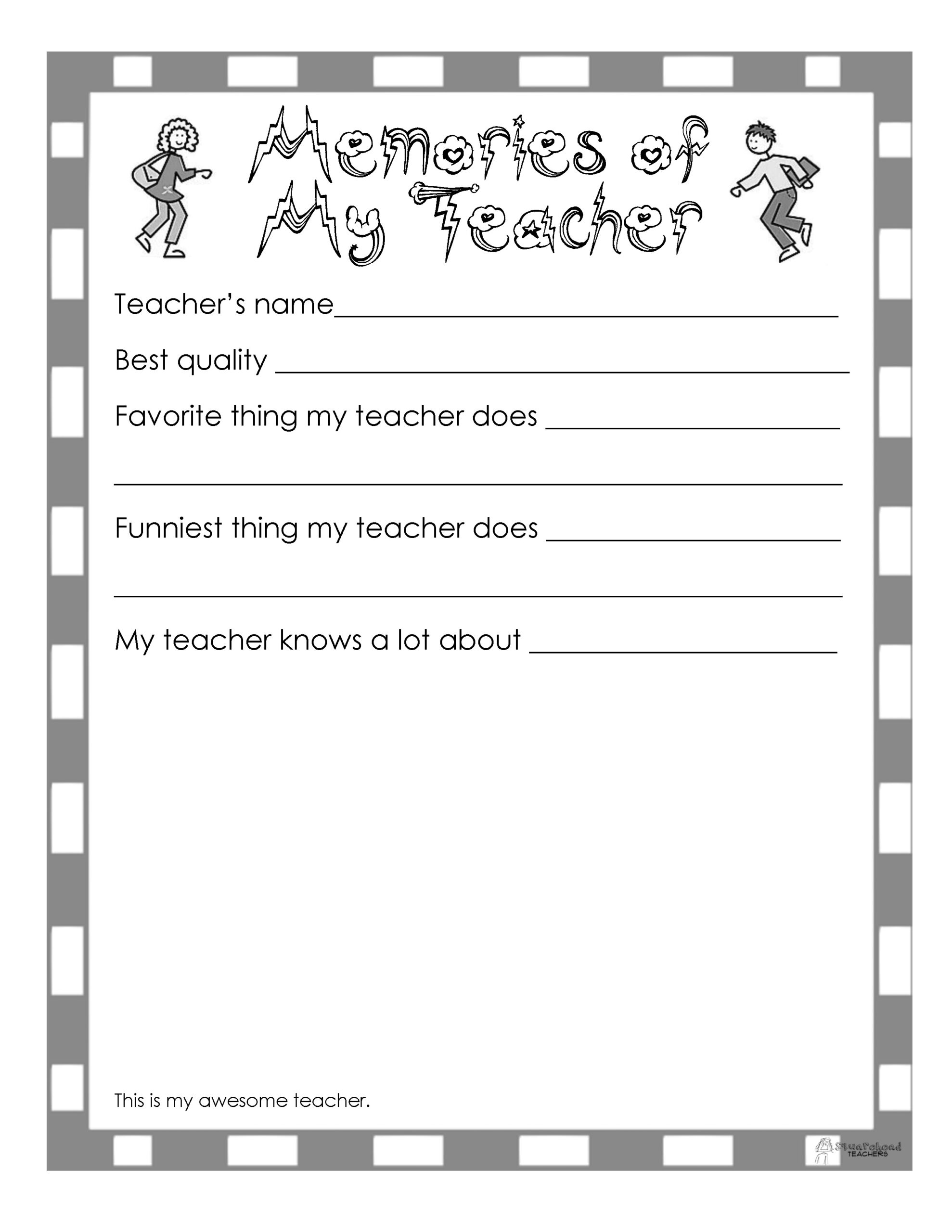 End Of The Year Book 10 Page Printable Squarehead Teachers