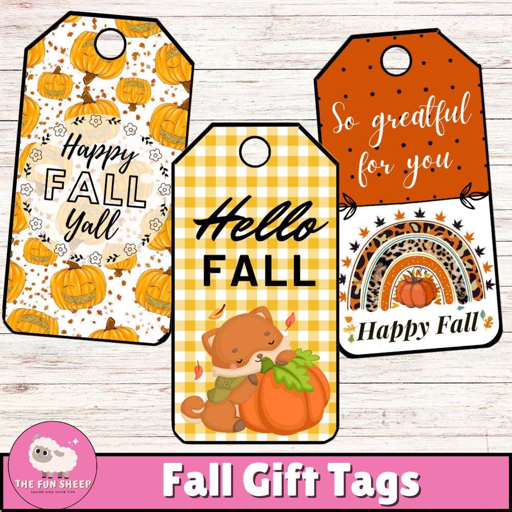 Fall Gift Tags Autumn Printable Teacher Student Gift Tags Pumpkins Tags Made By Teachers
