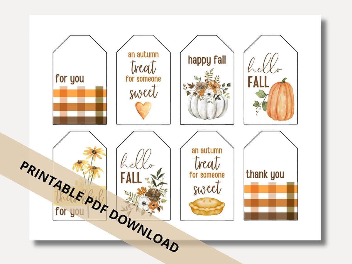 Fall Gift Treat Tags Free Printable For Autumn Aubree Originals