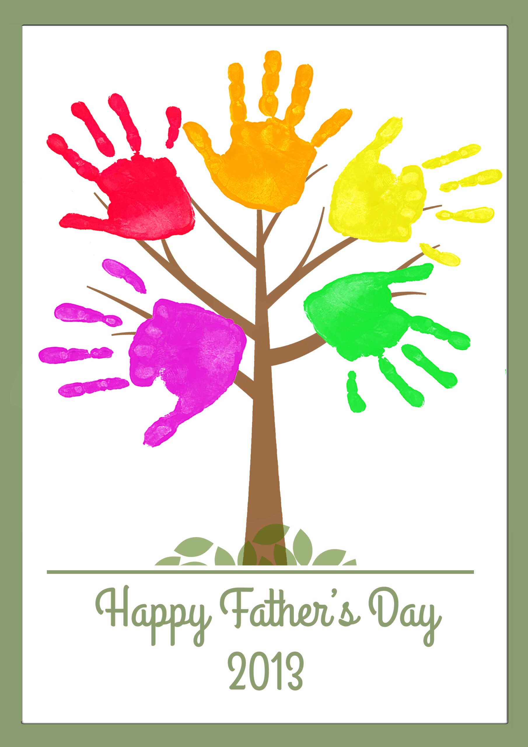 Father s Day Hand Print Tree FREE Printable Ollie s Room