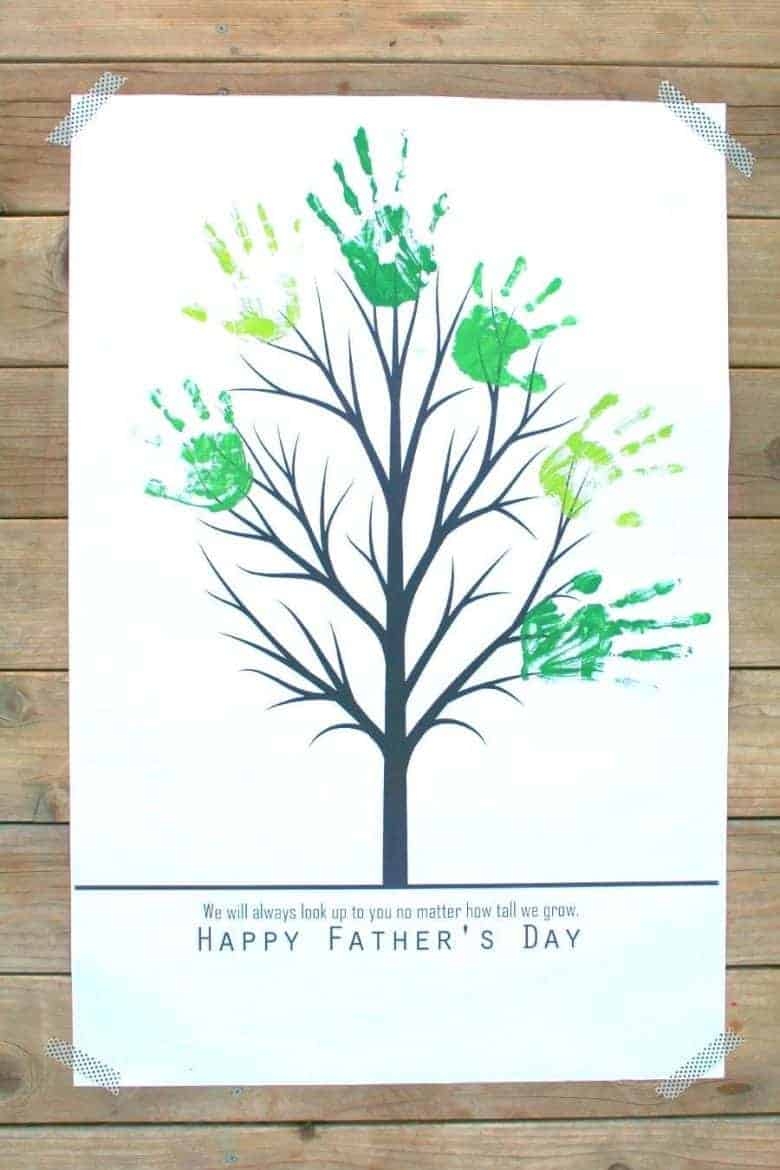 Father s Day Handprint Tree A Girl And A Glue Gun
