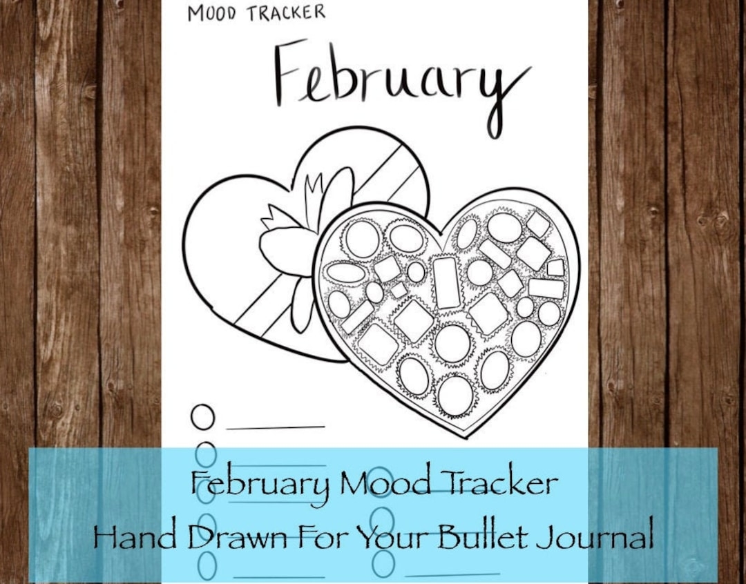February Mood Tracker Printable For Bullet Journal Etsy