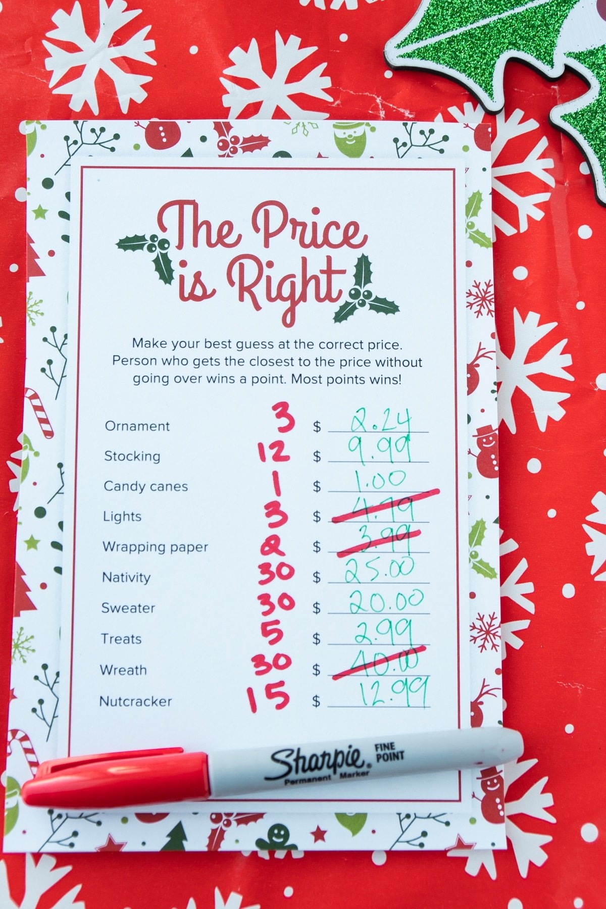 Festive Christmas Price Is Right Game Free Printable Play Party Plan