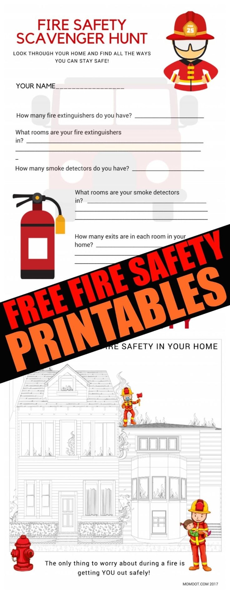 Fire Safety Scavenger Hunt Free Printable Download For Kids Momdot Fire Safety For Kids Free Fire Safety Printables Fire Safety Free