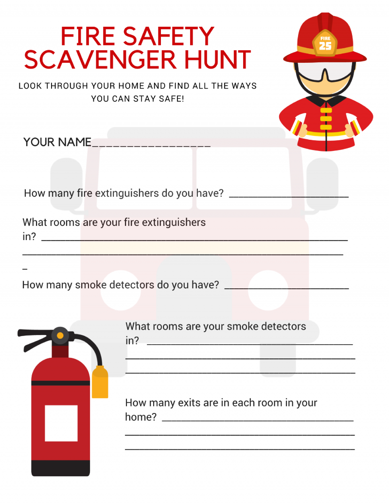 Fire Safety Scavenger Hunt Free Printable Download For Kids Momdot Fire Safety How To Make Fire Fire Safety Worksheets