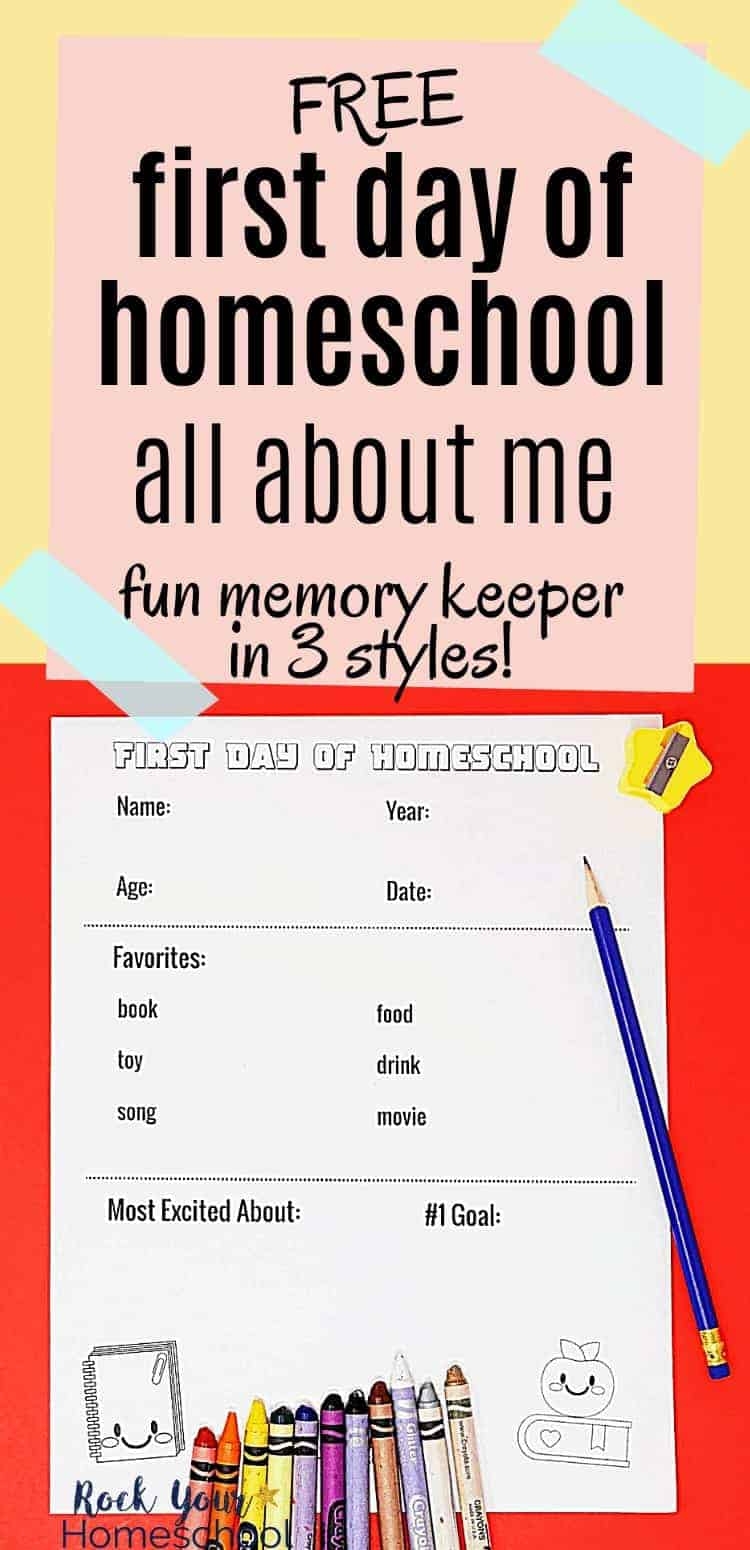 First Day Of Homeschool Printables For Fun Keepsakes Free 