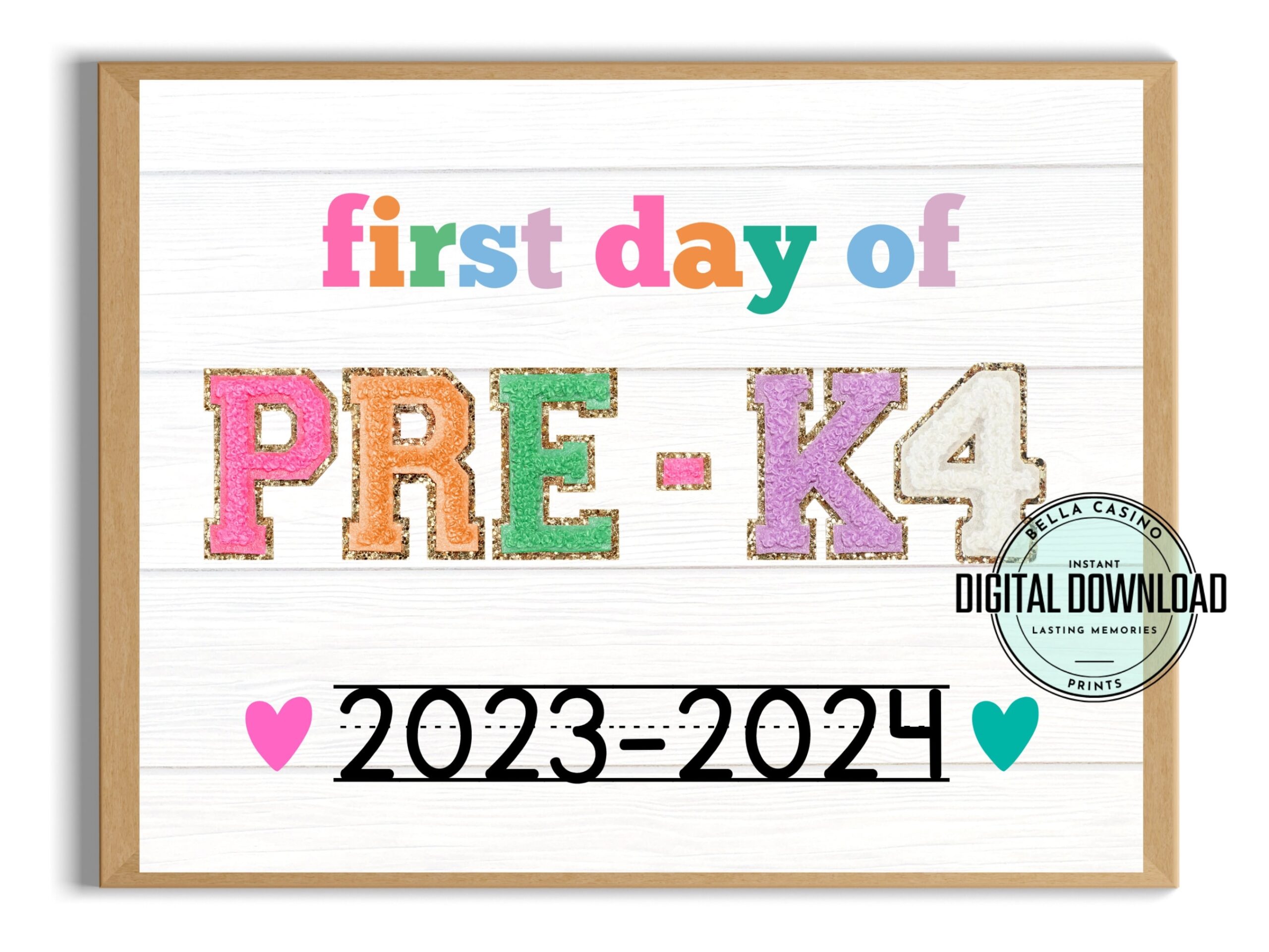 First Day Of Pre k4 Sign First Day Of School Sign Printable Pre k4 Sign Digital Instant Download Etsy