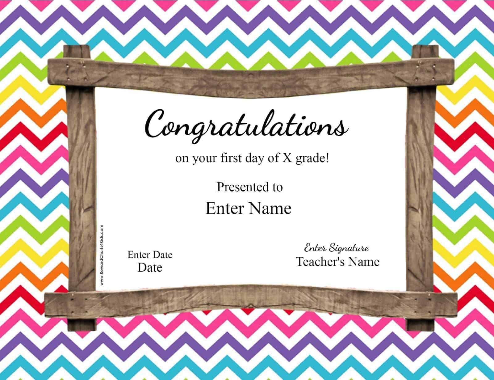 First Day Of Preschool Certificate Printable