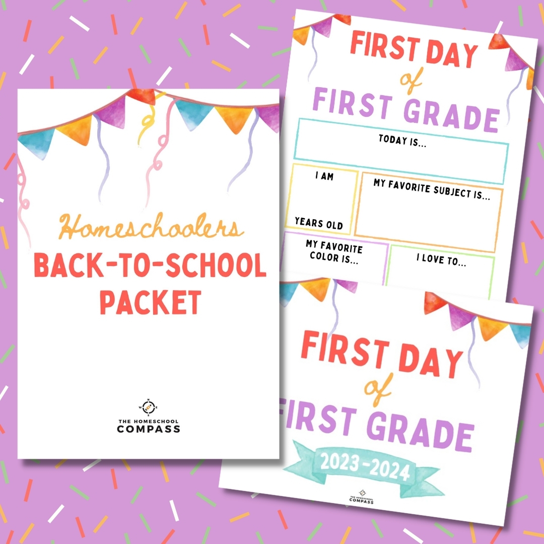 First Day Of School Printable Pack Homeschool Compass