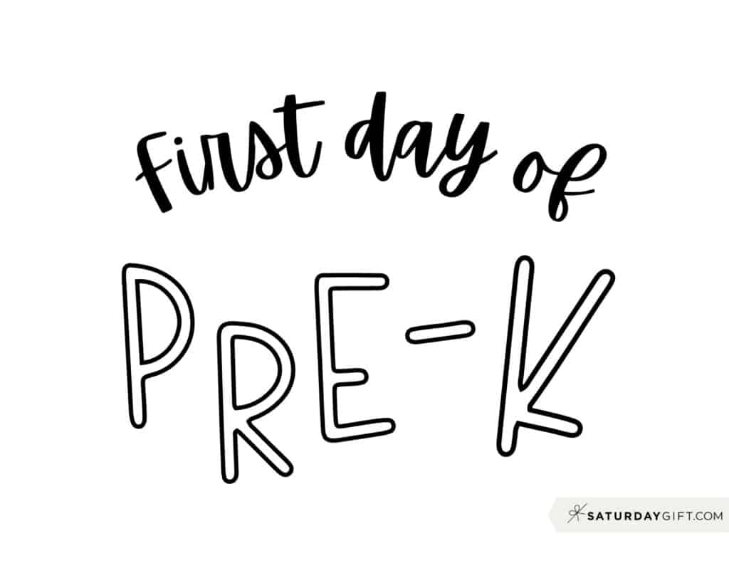 First Day Of Pre K Printable