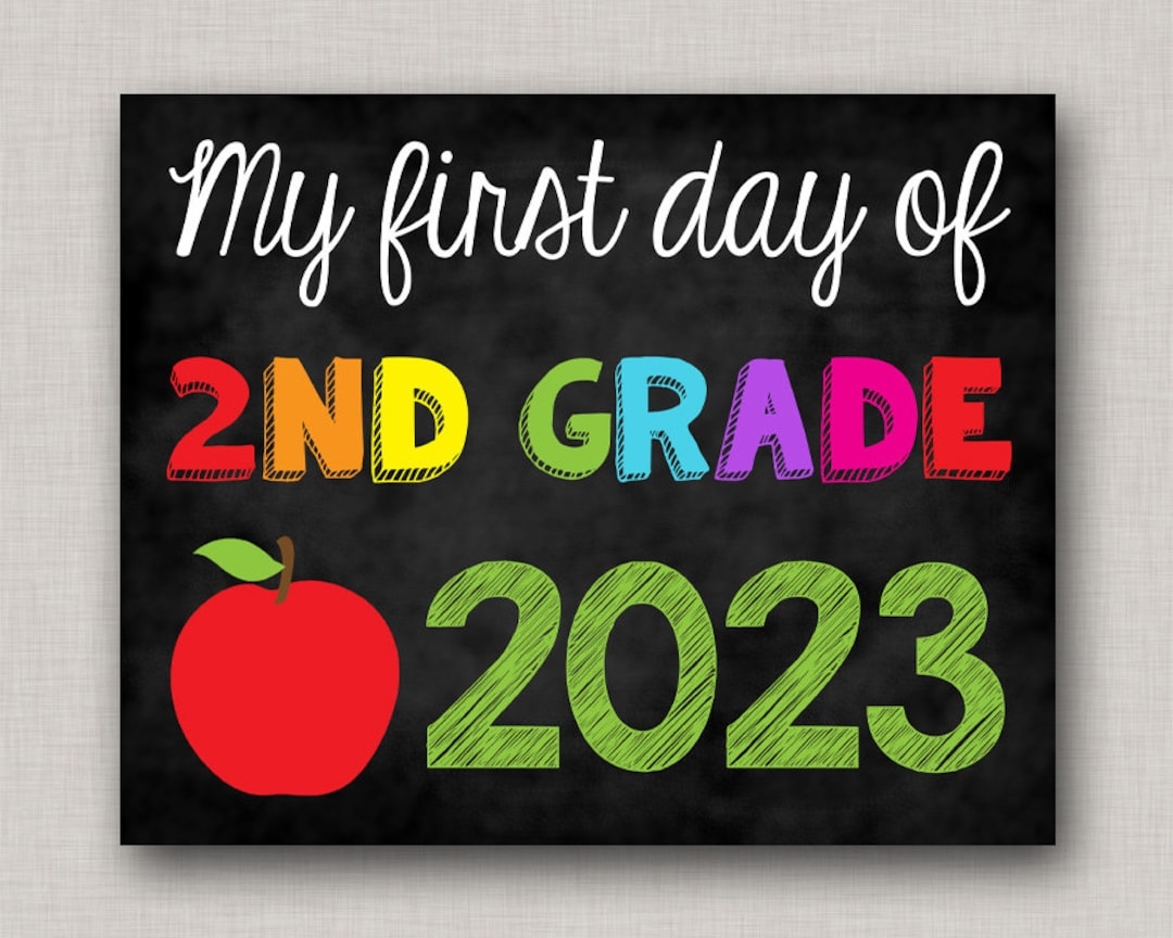 First Day Of Second Grade Sign first Day Of 2nd Grade Sign first Day Of School Sign first Day Of School Chalkboard printable Chalkboard Sign Etsy