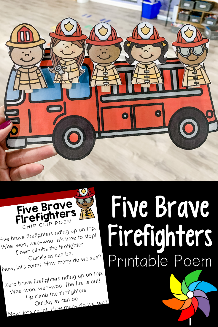 Five Little Firefighters Poem Printable