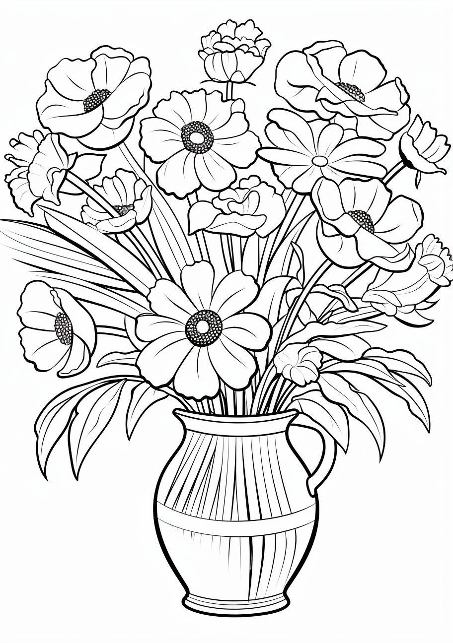 Flower Feast Assorted Bouquet Mothers Day Coloring Pages Printable Free And Fun coloring Hero