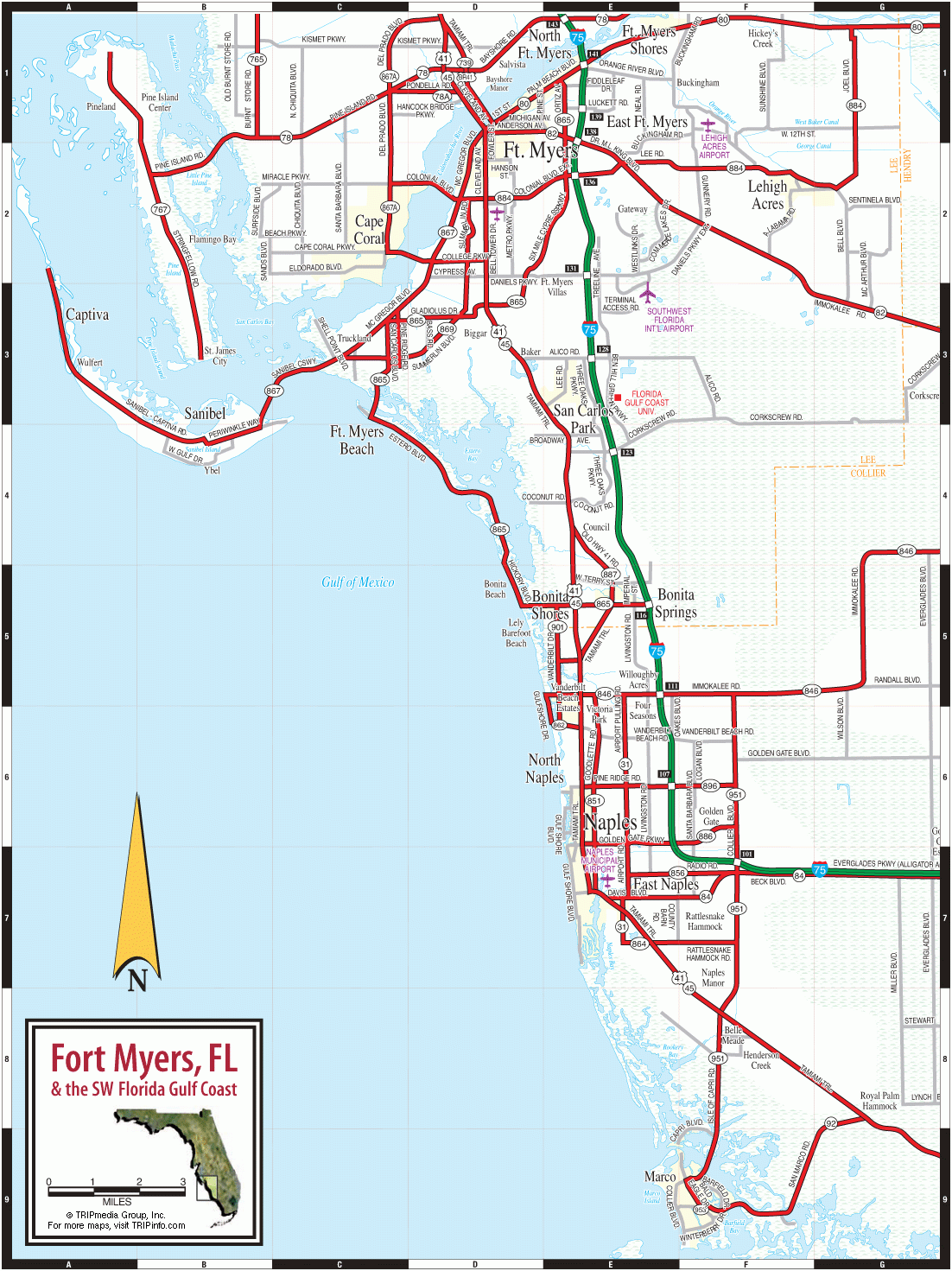 Fort Myers Naples Road Map