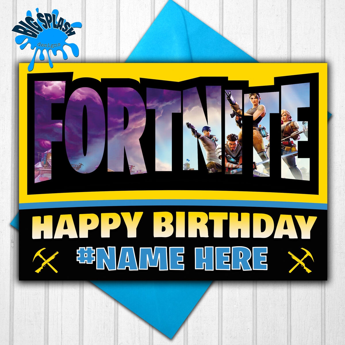 Fortnite Personalised Birthday Card Any Name Relative EBay