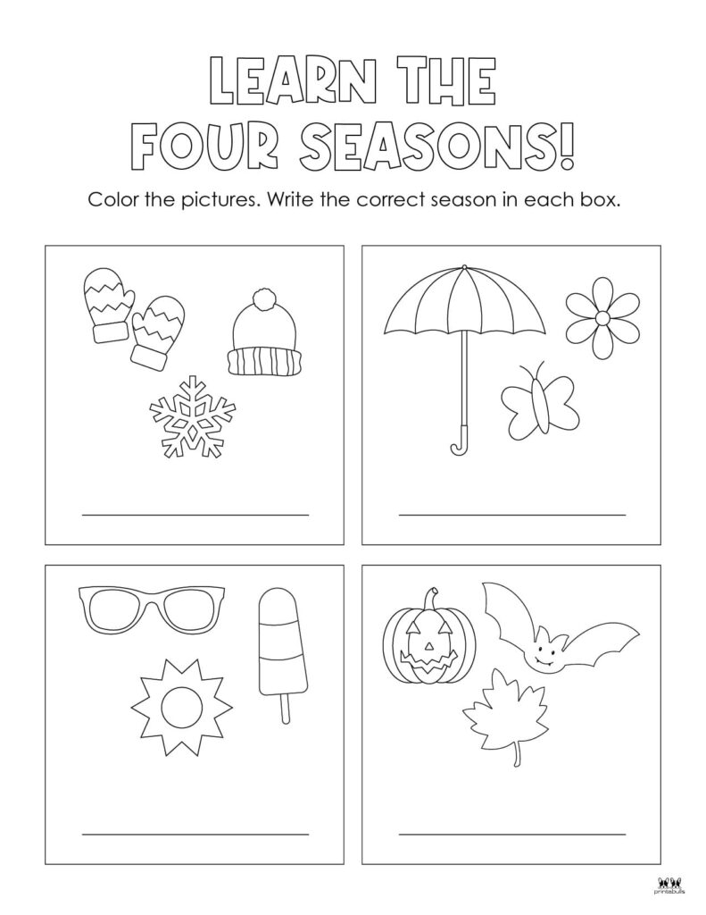 Four Seasons Worksheets Printables 51 Pages Printabulls