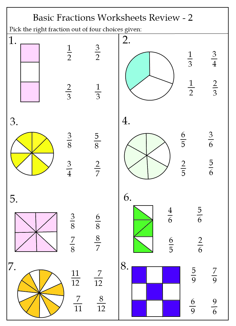 Free Basic Fraction Worksheets K5 Worksheets Fractions Worksheets Math Fractions Worksheets Fractions