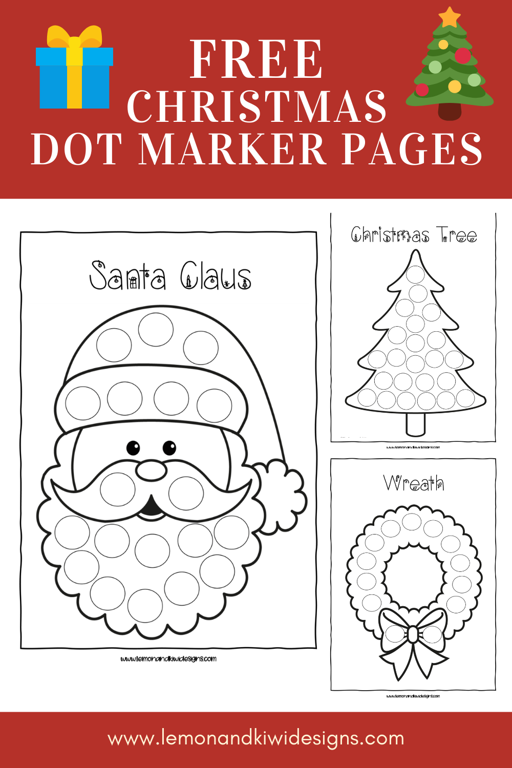 Free Christmas Do A Dot Printables Lemon And Kiwi Designs