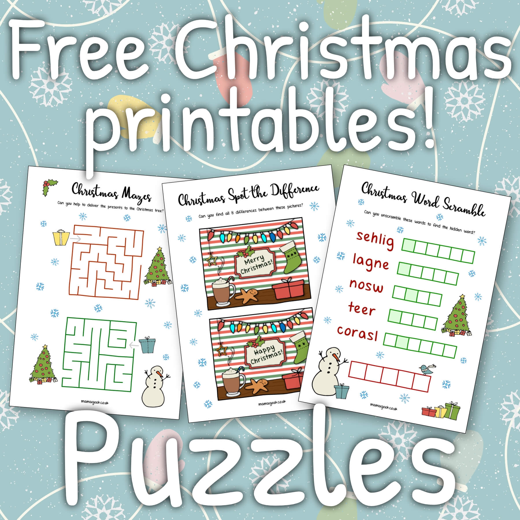 Christmas Puzzle Games Printable