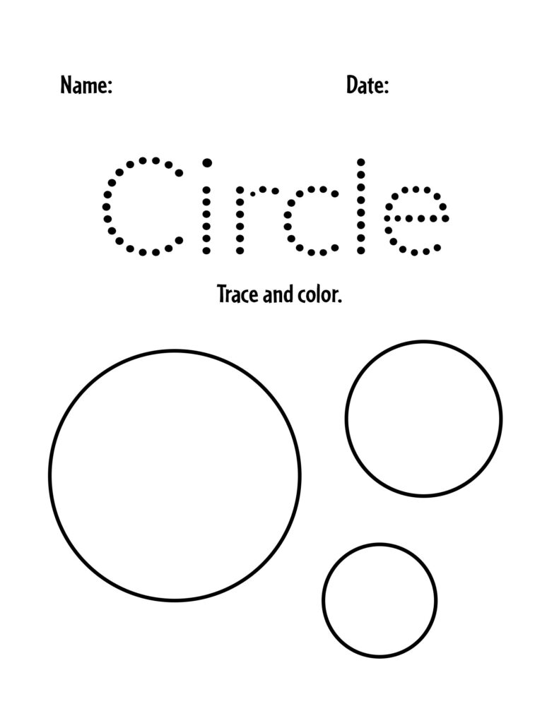 Free Circle Worksheets For Preschool The Hollydog Blog