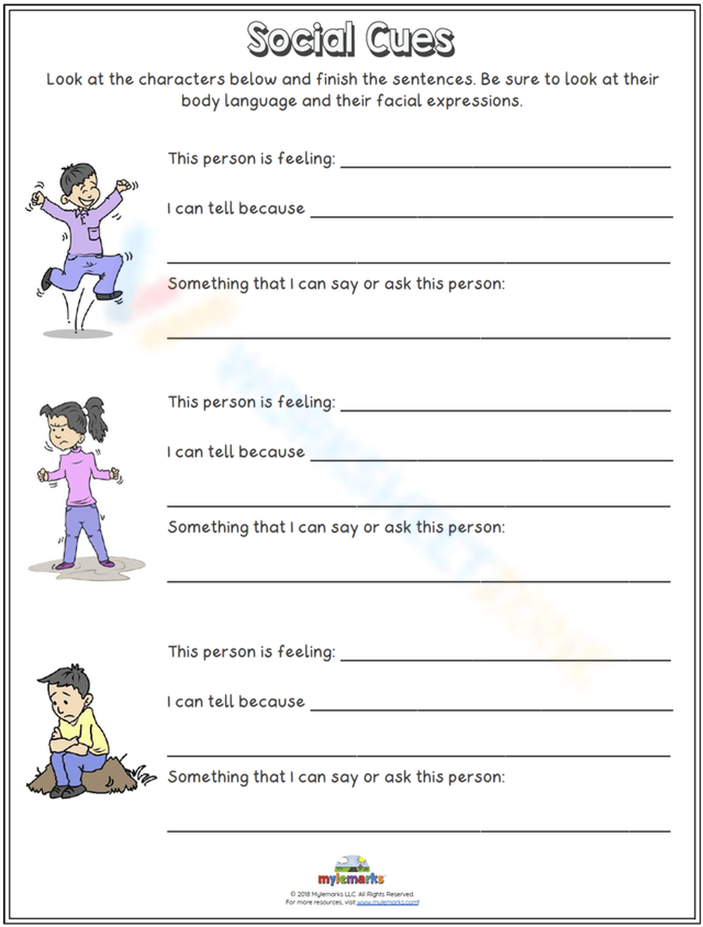 Free Collection Of Social Skills Worksheets For Autism