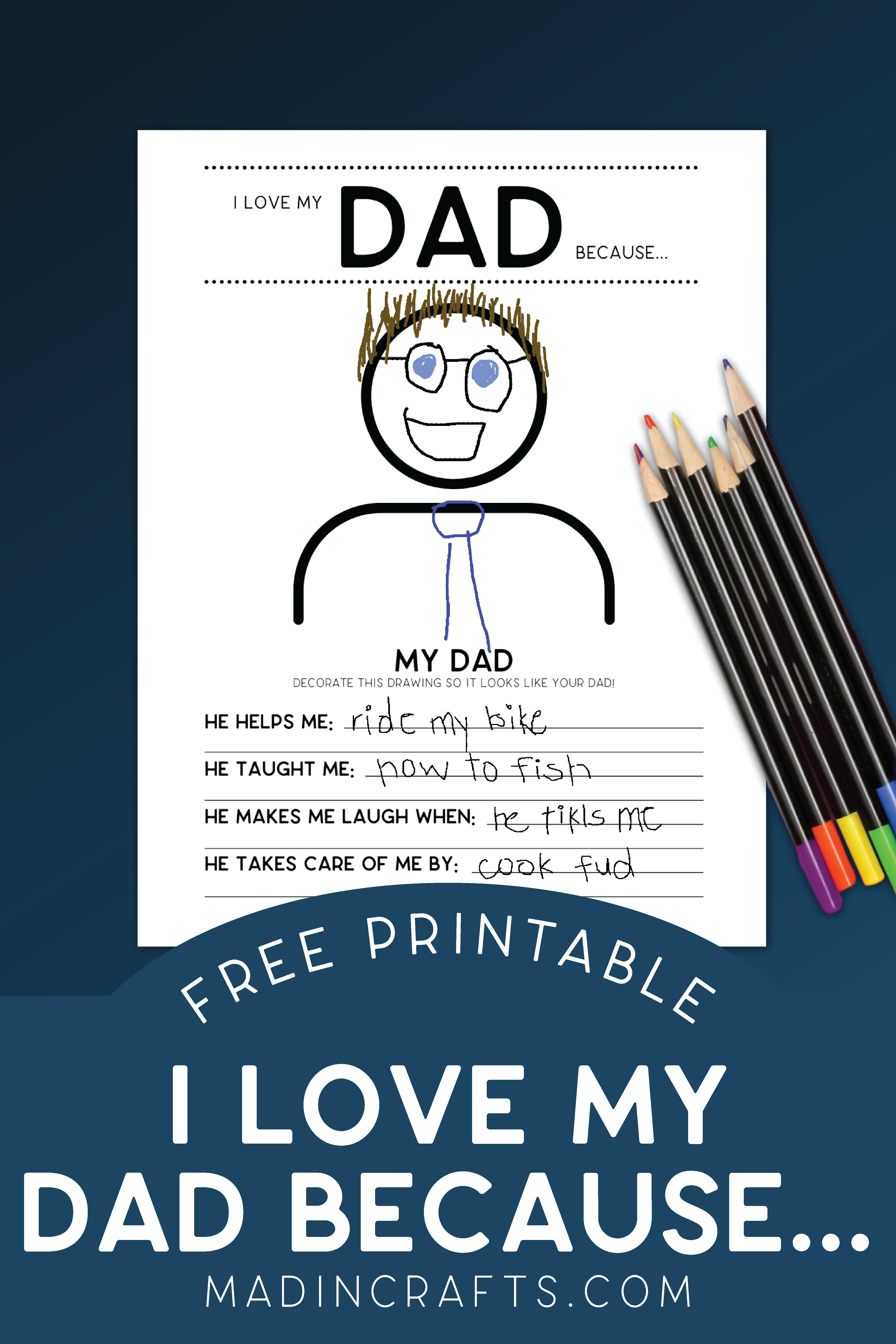FREE I LOVE MY DAD PRINTABLES Printables Mad In Crafts