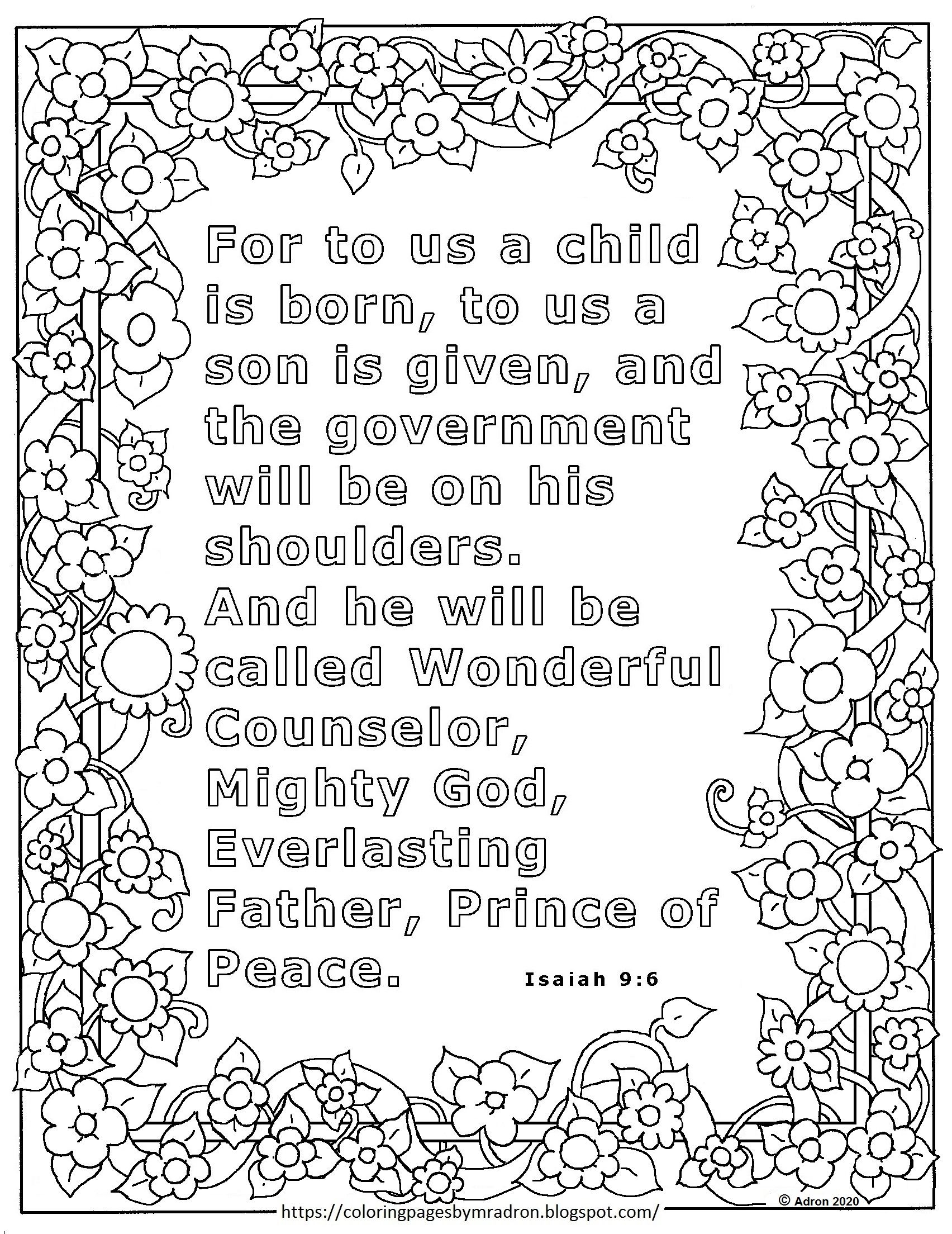 Free Isaiah 9 6 Print And Color Page For Advent Isaiah 9 Bible Verse Coloring Page Isaiah 9 6
