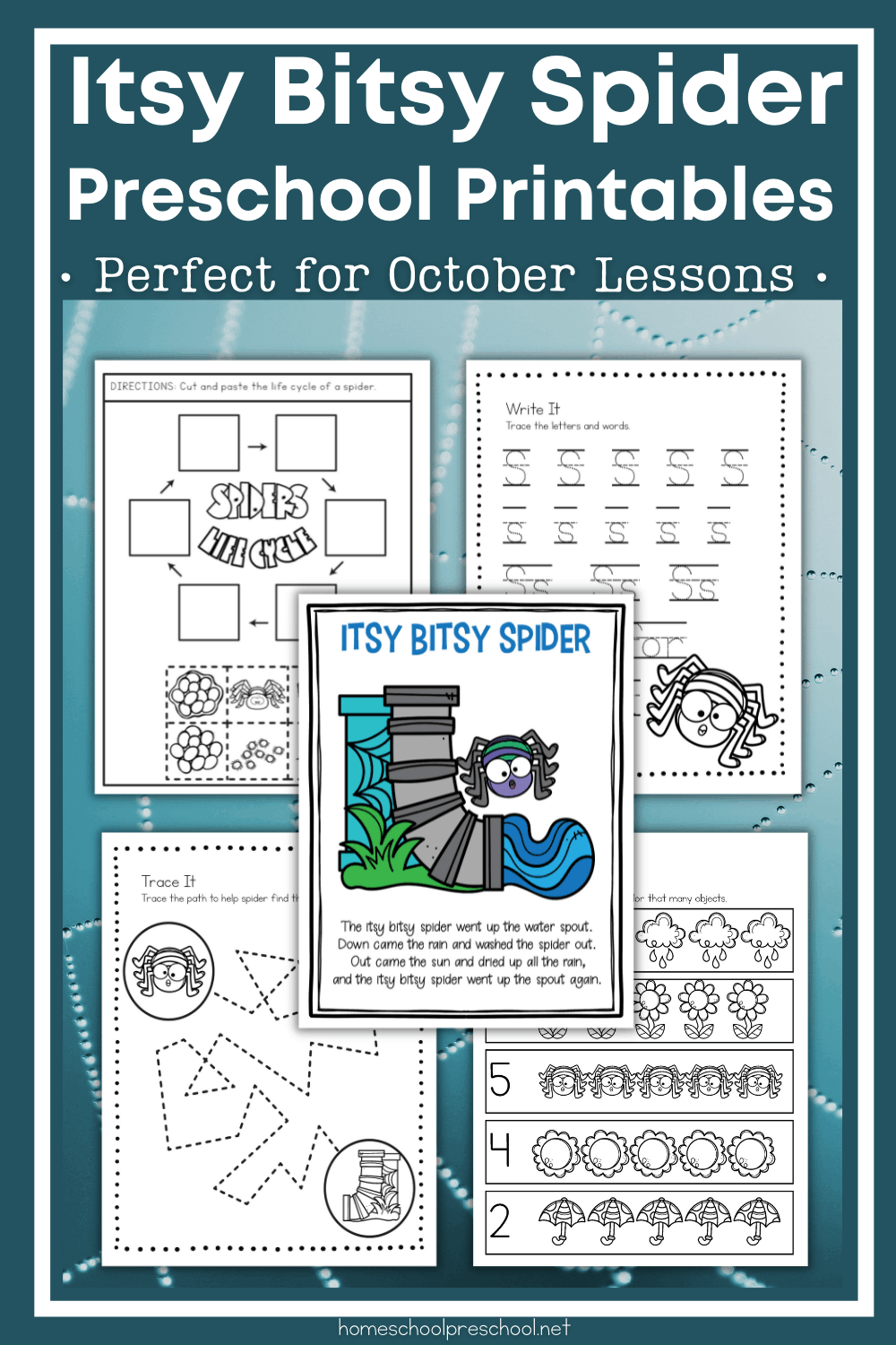 Free Itsy Bitsy Spider Printable For Preschoolers